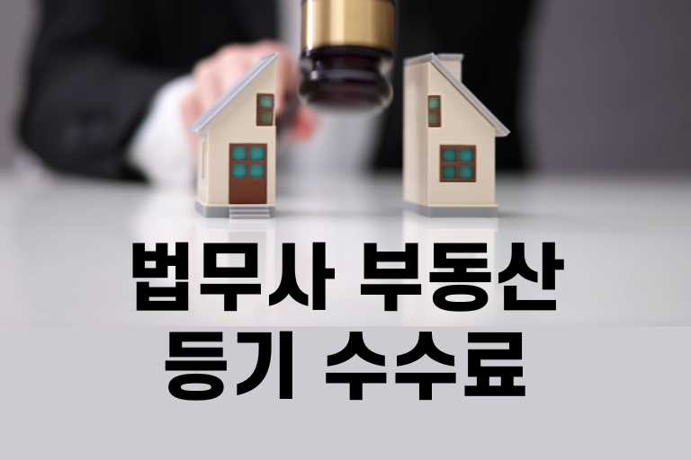 법무사 부동산 등기수수료