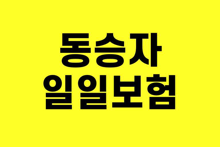 동승자 일일보험