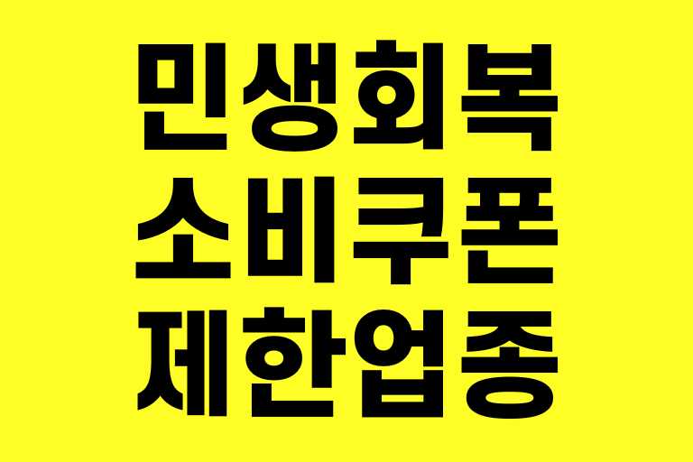 민생회복 소비쿠폰 사용제한 업종