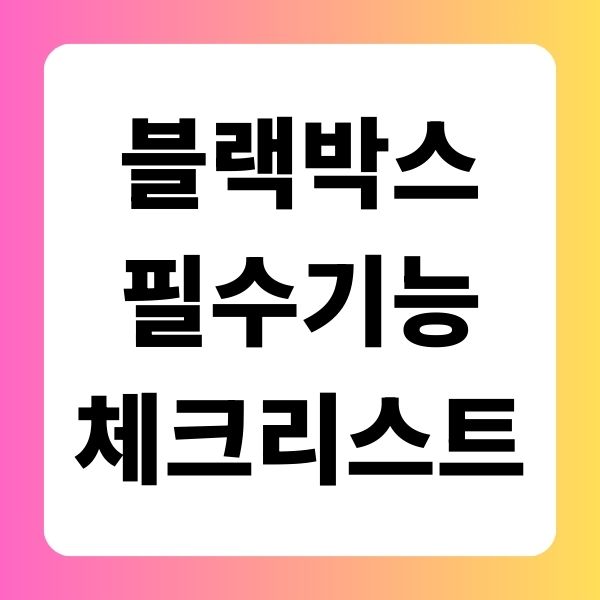 블랙박스 필수 기능 체크리스트