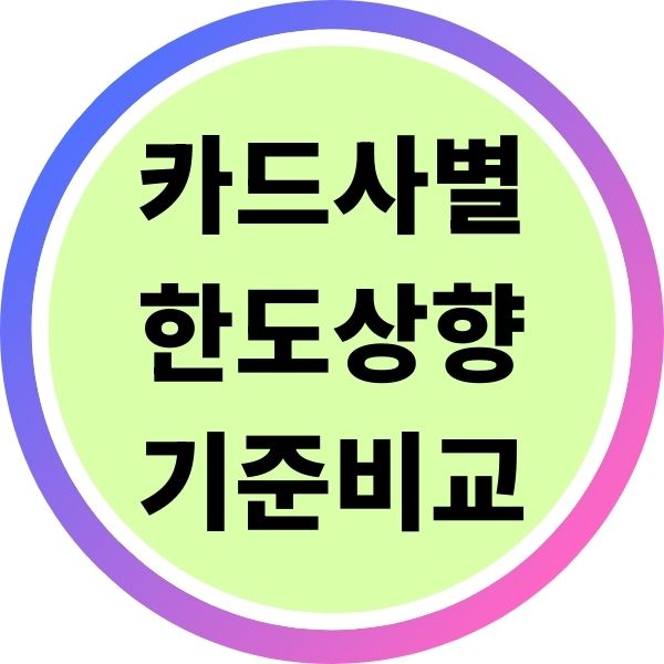카드사별 한도 상향 기준 비교